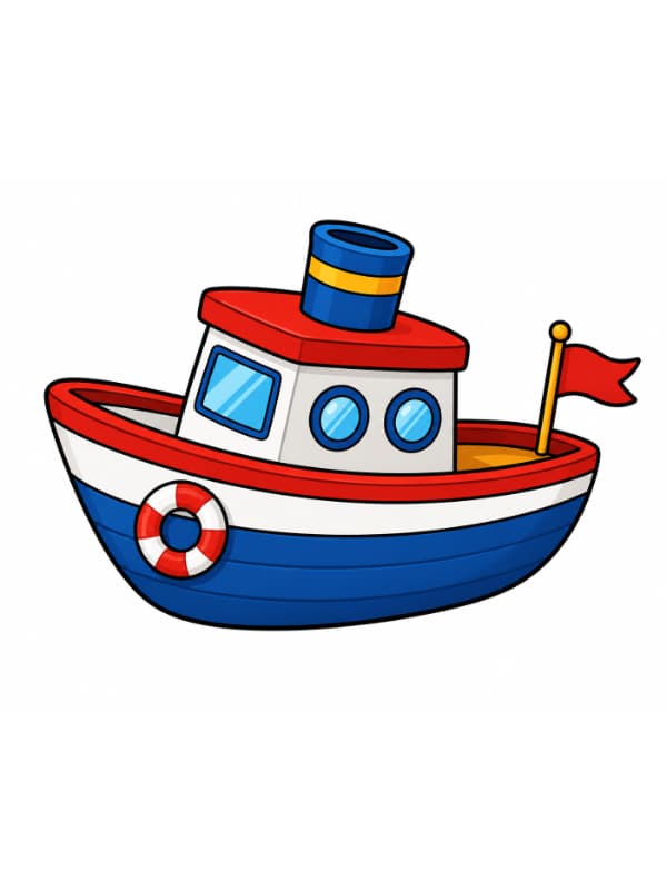 How to Draw a Boat drawing template