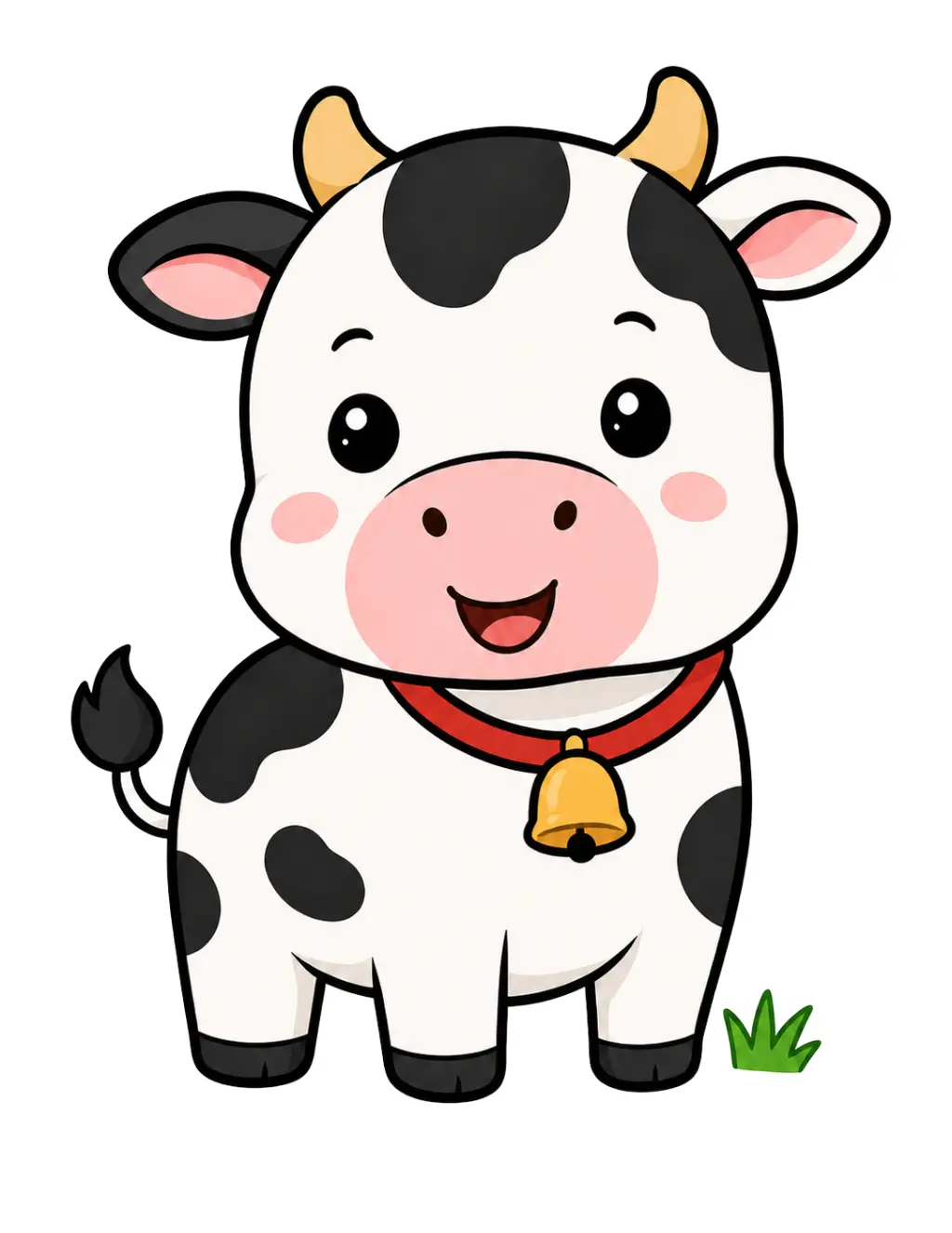 How to Draw a Cute Cow for Beginners drawing template