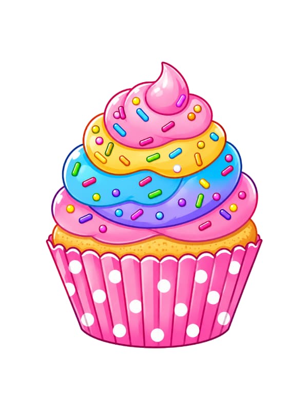How to Draw a Cupcake drawing template