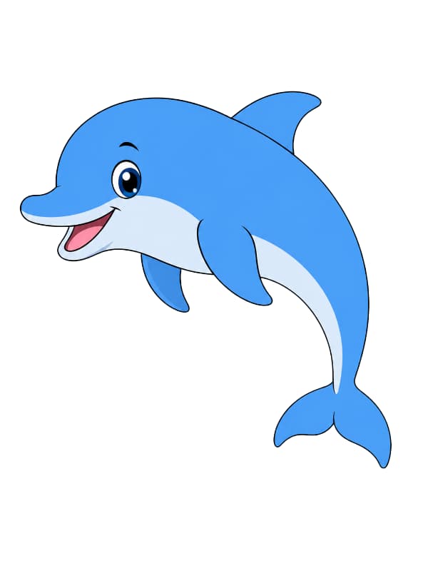 How to Draw a Dolphin drawing template
