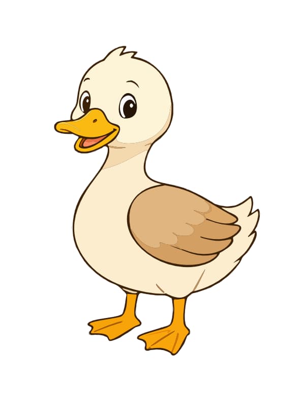 How to Draw a Cute Duck for Beginners outline template to trace with AR Drawing