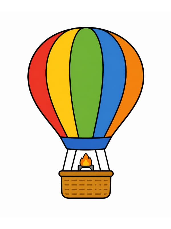 How to Draw a Hot Air Balloon drawing template