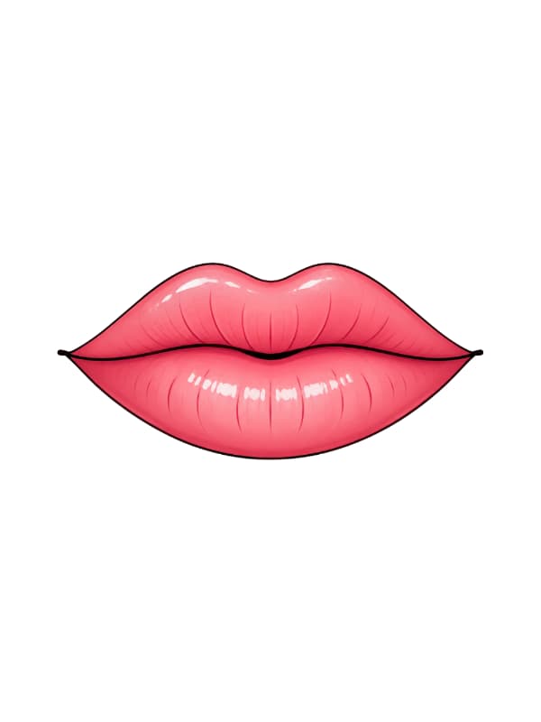 How to Draw a Lips drawing template