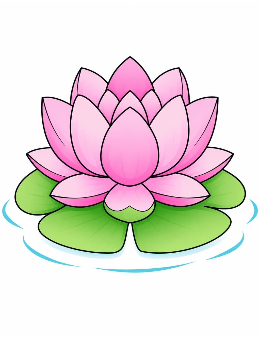 How to Draw a Lotus Flower drawing template