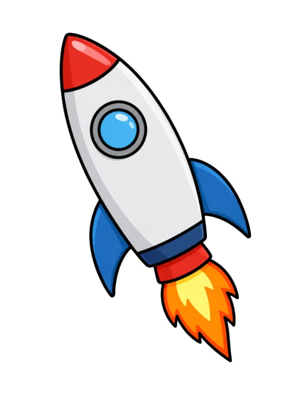 How to Draw a Rocket for Beginners outline template to trace with AR Drawing