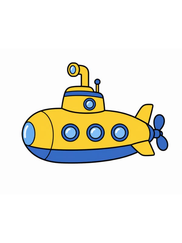 How to Draw a Submarine for Beginners drawing template