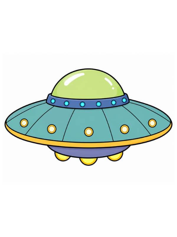 How to Draw a UFO for Beginners drawing template