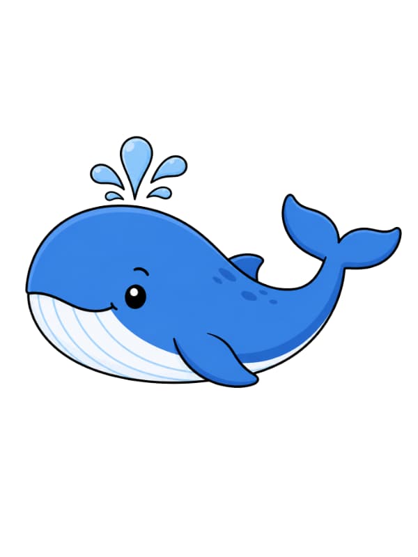 How to Draw a Whale for Beginners drawing template