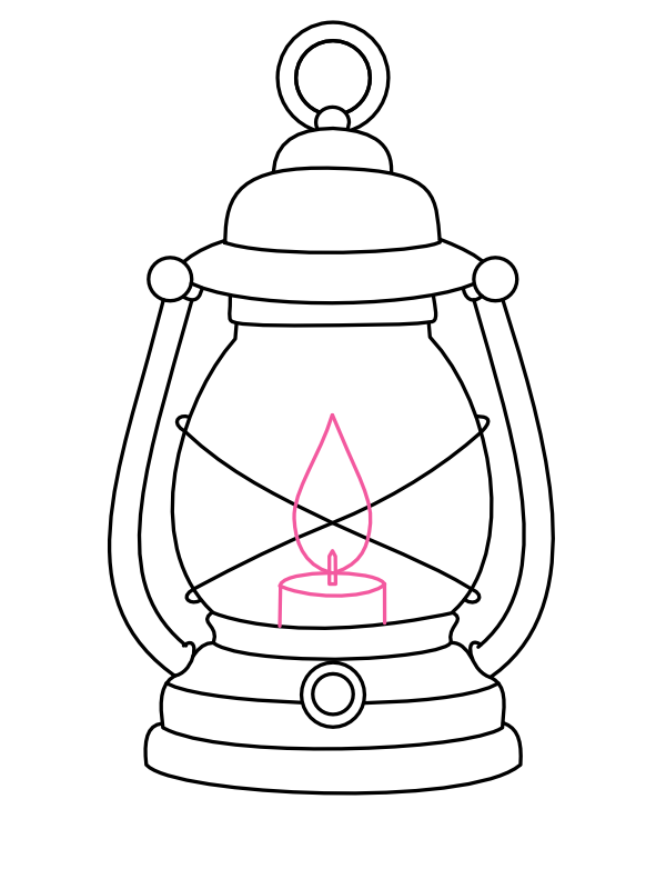 Step 8: Draw the Candle and Flame