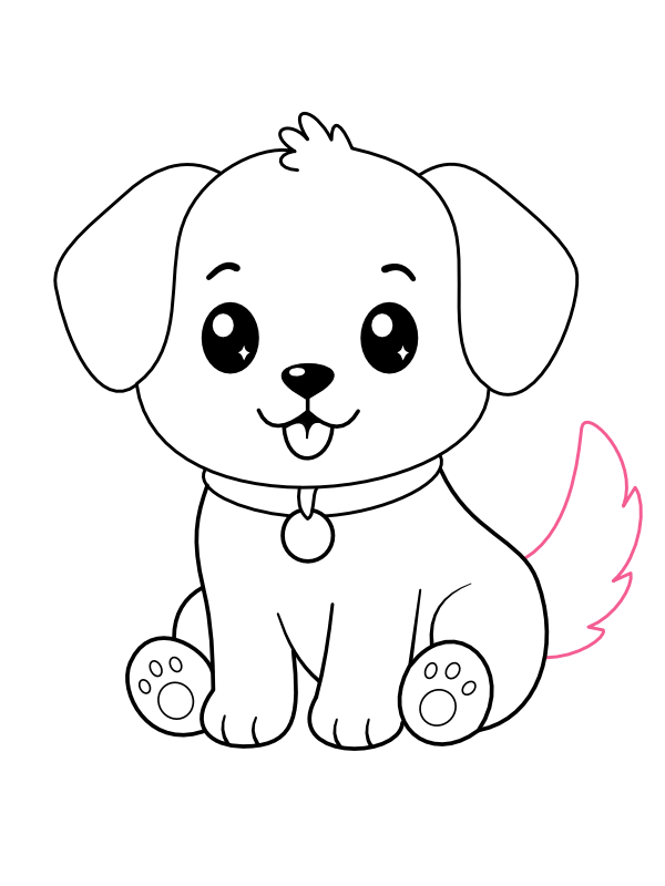Step 8: Draw the Fluffy Tail