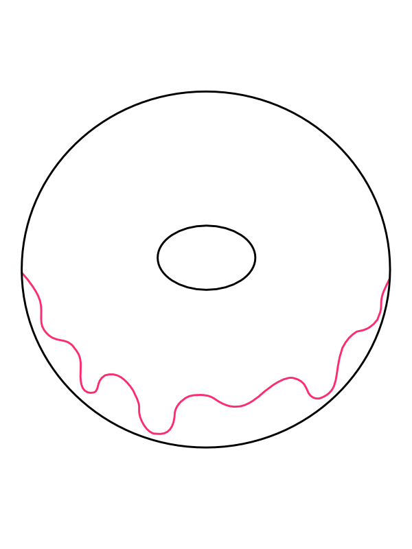 Step 3: Draw the Icing Drip Along the Bottom Edge