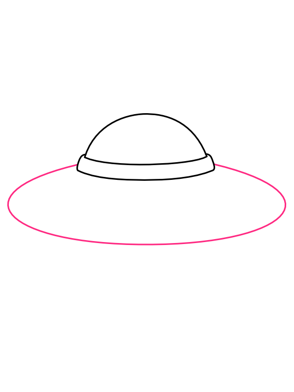 Step 3: Draw the Upper Rim of the Saucer
