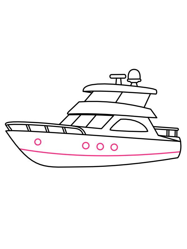 Step 9: Add the Hull Stripe and Porthole Windows